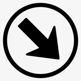 Arrow Pointing Down Right In A Circle - Circle, HD Png Download, Transparent PNG