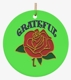 Grateful Red Rose Ceramic Circle Tree Ornament - Ham, HD Png Download, Transparent PNG