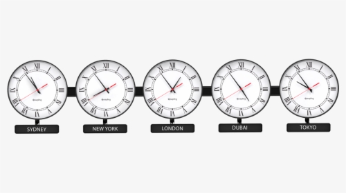 Sapling Round Analog Time Zone Clock - Digital Time Zone Clocks For Wall, HD Png Download, Transparent PNG