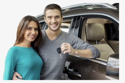 Young Couple With Car And Key - Man Car Key Png, Transparent Png, Transparent PNG