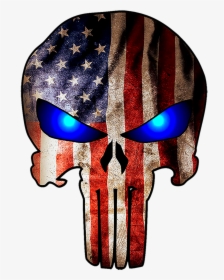 Punisher With American Flag , Png Download - American Flag Punisher Skull Png, Transparent Png, Transparent PNG
