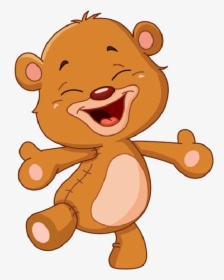 Cute Cartoon Bear Clipart - Happy Teddy Bear Cartoon, HD Png Download, Transparent PNG