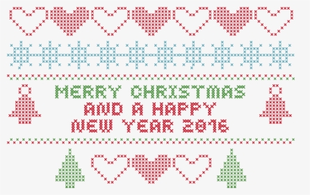 Merry Christmas Crochet Typography Clip Arts - Embroidery, HD Png Download, Transparent PNG