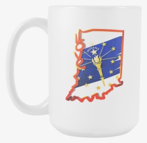 Love Indiana State Flag Map Outline 15oz Mug - Beer Stein, HD Png Download, Transparent PNG