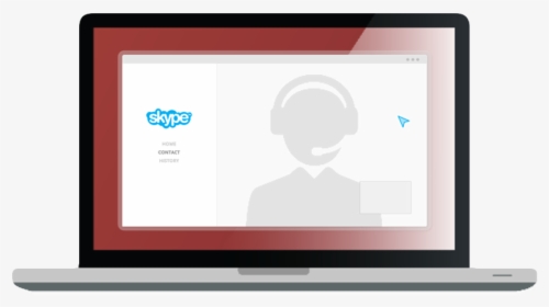 Icon Of Laptop Showing Skype And An Interpreter Wearing - Skype, HD Png Download, Transparent PNG