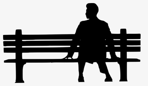 #ftestickers #bench #man #sitting #silhouette - Forrest Gump Clipart, HD Png Download, Transparent PNG