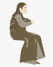 Silhouette, Woman, Girl, Sit, Sitting - Clip Art, HD Png Download, Transparent PNG