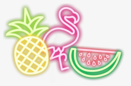 #summer #piña #pineapple #playa #verano #sandia #watermelon - Flamingo And Pineapple Summer, HD Png Download, Transparent PNG