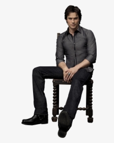 Damon Salvatore White Shirt Jeans, HD Png Download, Transparent PNG