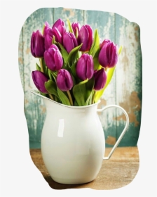 #tulips #purple #vase #pitcher #purple #decor #pretty - Good Often Noon Images Telugu, HD Png Download, Transparent PNG