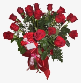 2 Dozen Red Roses In A Vase - Garden Roses, HD Png Download, Transparent PNG