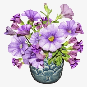 Flower, Vase, Arrangement - Transparent Purple Flowers In Vase, HD Png Download, Transparent PNG