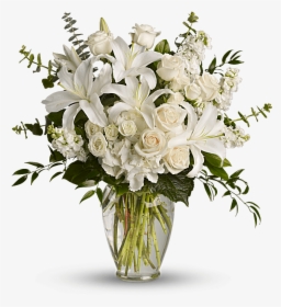 White Flower Vase Png, Transparent Png, Transparent PNG
