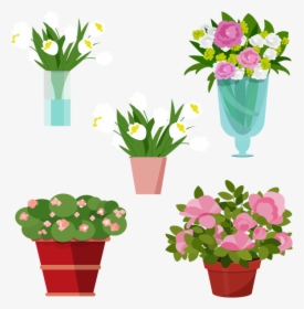 Vase Vector Plant - Transparent Flower Vase Clipart, HD Png Download, Transparent PNG
