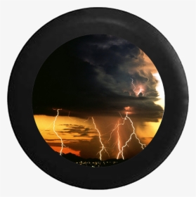 Thunder Storm Lightning Strikes Night Sky Jeep Camper - Cumulonimbus Clouds With Lightning, HD Png Download, Transparent PNG