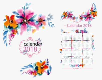Flower Calendar For 2018, HD Png Download, Transparent PNG