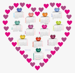 Calendar 2018 Heart Free Picture, HD Png Download, Transparent PNG