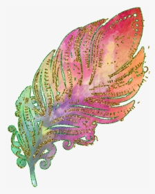 Transparent Peacock Clipart Png - Gold Glitter Feather Clip Art, Png Download, Transparent PNG