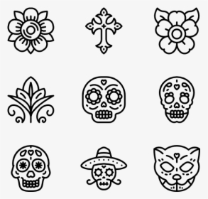 Day Of The Dead - Day Of The Dead Flowers Vector, HD Png Download, Transparent PNG