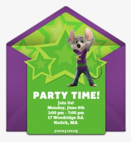 Chuck E Cheese Birthday Card Invite, HD Png Download, Transparent PNG