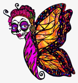 Day Of The Dead Clipart At Getdrawings - Dia De Los Muertos Butterfly, HD Png Download, Transparent PNG
