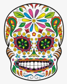 Calavera Day Of The Dead Skull Sticker Decal - Colorful Sugar Skull Designs, HD Png Download, Transparent PNG