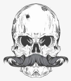 Tattoo Bearded Skull Calavera Finger Moustache Clipart - Caveira Mexicana Com Bigode, HD Png Download, Transparent PNG