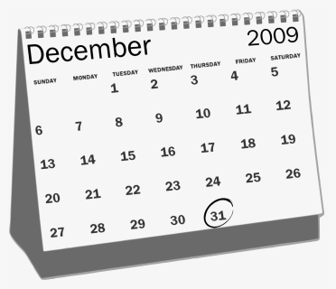 December Calendar Clipart Black And White, HD Png Download, Transparent PNG