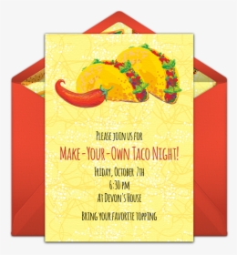 Taco Party Invitation Template Free, HD Png Download, Transparent PNG