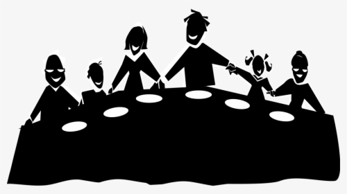 Buffet Dinner Meal Potluck Clip Art - Family In A Table Clipart, HD Png Download, Transparent PNG