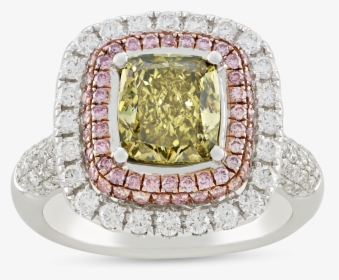 Greenish Yellow Diamond Ring, - Diamond, HD Png Download, Transparent PNG