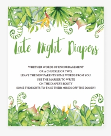 Greenery Vector Green Leaf - Baby Shower Late Night Diaper Thoughts, HD Png Download, Transparent PNG