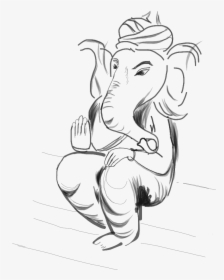 Simple Illustration Of Ganesh - Ganesh Sketch Images Hd, HD Png Download, Transparent PNG