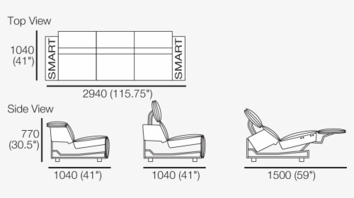 Sofa Drawing From Side, HD Png Download, Transparent PNG