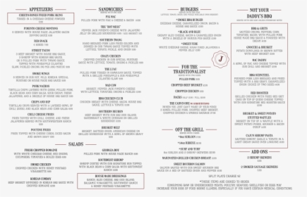 Smoke Menu - Bourbon And Smoke Columbus Ga, HD Png Download, Transparent PNG