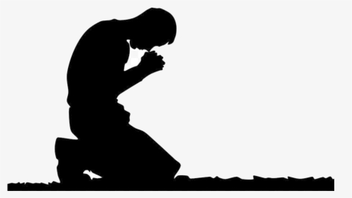 Praying Hands Prayer Man Silhouette Clip Art Pray Transparent - Man Kneeling Down And Praying, HD Png Download, Transparent PNG