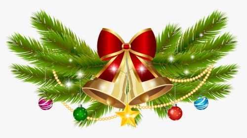 Christmas Bell Decoration Png Clip Art Image - Christmas Bell With Ribbon Png, Transparent Png, Transparent PNG