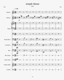 Temple Theme Sheet Music For Voice, Organ, Contrabass, - Sheet Music, HD Png Download, Transparent PNG