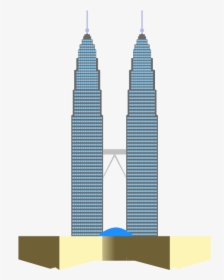 Skyscraper Clipart Architecture Building - Twin Towers Malaysia Clipart, HD Png Download, Transparent PNG