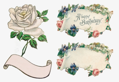 Banner Flowers Rose Clip Art Transparent Isolated - Birthday Cards For Friends Hd, HD Png Download, Transparent PNG