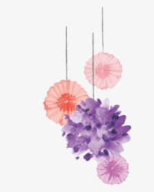 Birthday Cake Wedding Invitation Clip Art - Watercolor Png Purple Flower Design, Transparent Png, Transparent PNG
