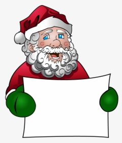Santa - Santa Holding Sign Clipart, HD Png Download, Transparent PNG