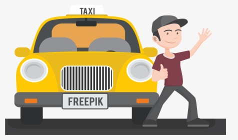 Taxi Uber Chauffeur And - Taxi Driver Cartoon Png, Transparent Png, Transparent PNG