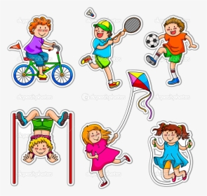 Sports Kids Clipart Depositphotos Active Playing Transparent - Games Clipart, HD Png Download, Transparent PNG
