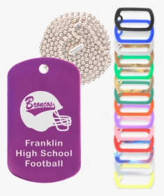 Purple Dog Tag Necklace With Rubber Silencer And - Chain, HD Png Download, Transparent PNG