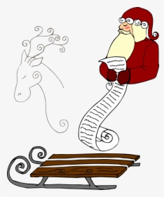 Christmas, Slide, Santa Claus, Roe Deer, Winter - Wall Sticker Vector In Png, Transparent Png, Transparent PNG