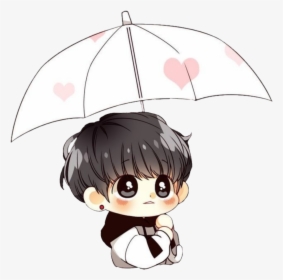 #bts #cute #chibi #rain #umbrella #jungkook - Jungkook Bts Chibi, HD Png Download, Transparent PNG