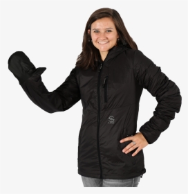 Women S Canyon Puffy Jacket - Coat With Gloves Attached, HD Png Download, Transparent PNG