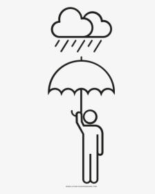 Rain Umbrella Coloring Page - Line Art, HD Png Download, Transparent PNG