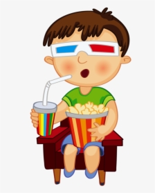 Theatre Clipart Watch Movie - Boy Watching Movie Png, Transparent Png, Transparent PNG